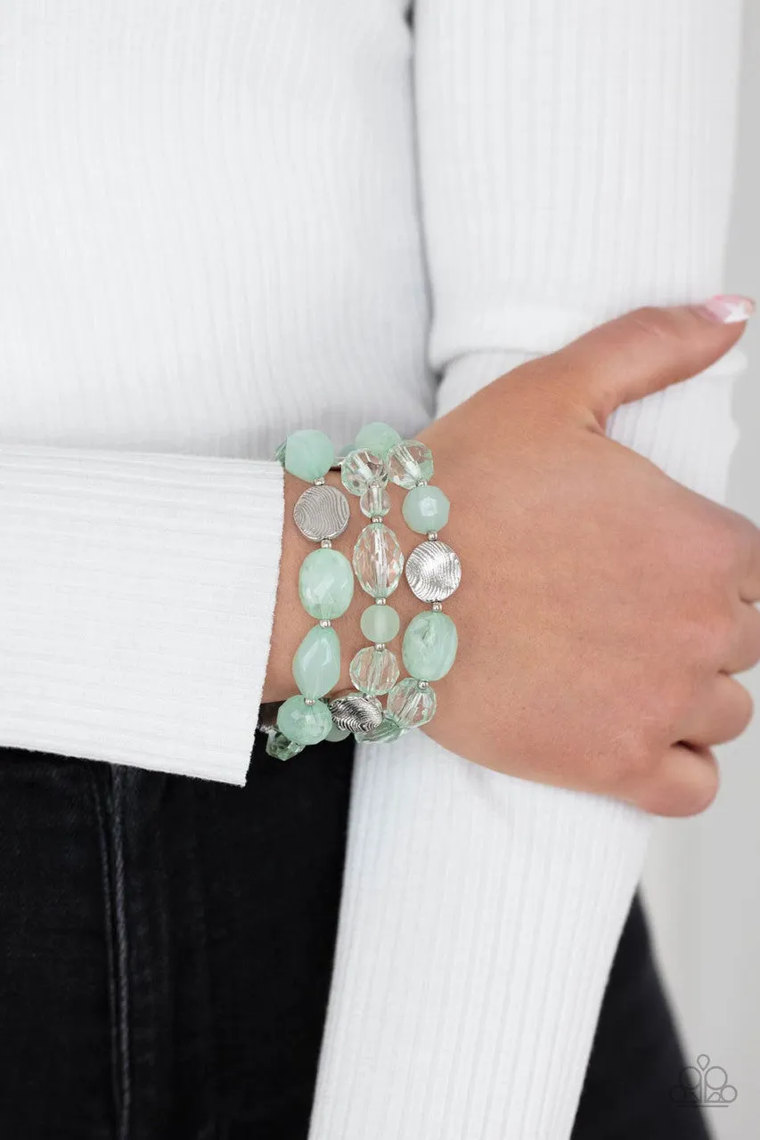 Oceanside Bliss Green Paparazzi Bracelet