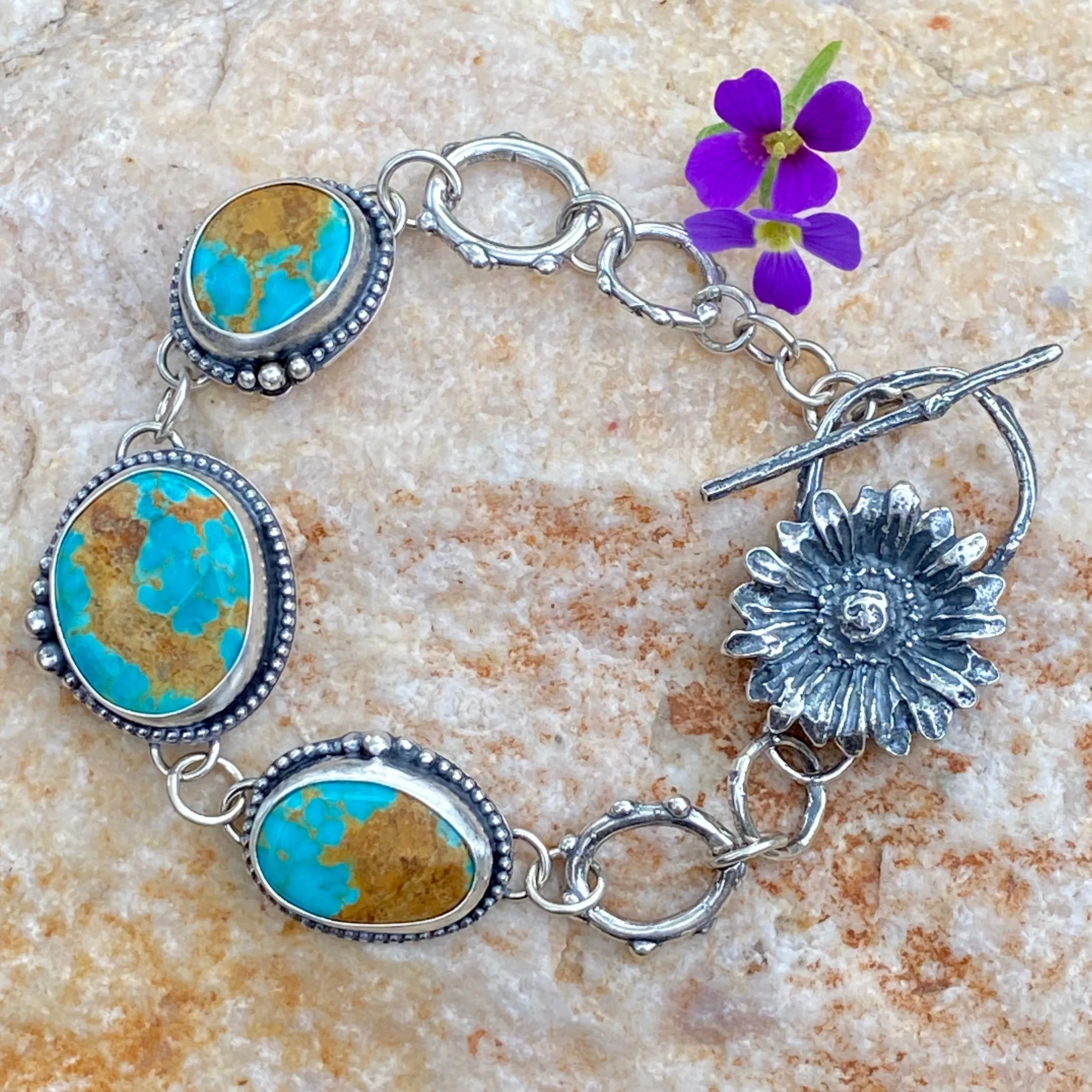 Old stock Royston Turquoise Wildflower bracelet