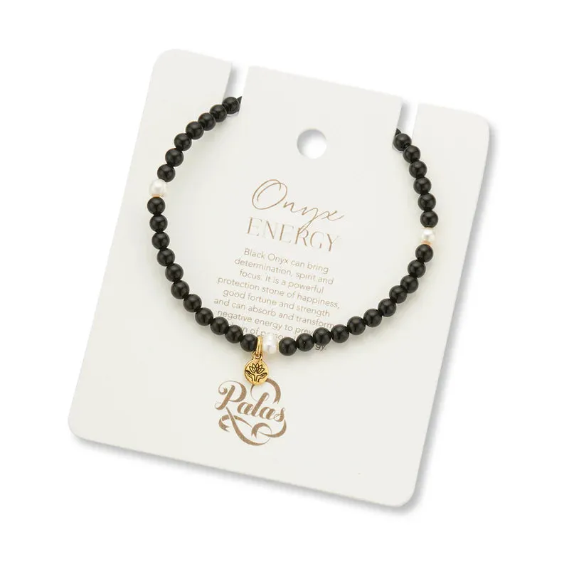 ONYX & PEARL PROSPERITY BRACELET