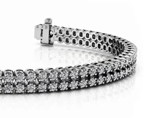 Opulent Double Row Diamond Tennis Bracelet Lab-Grown Diamond with 3.50 ct.(finished) 1.8mm