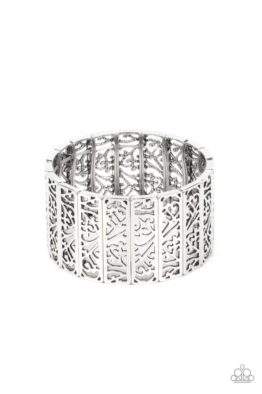 Ornate Orchards Silver Paparazzi Bracelet