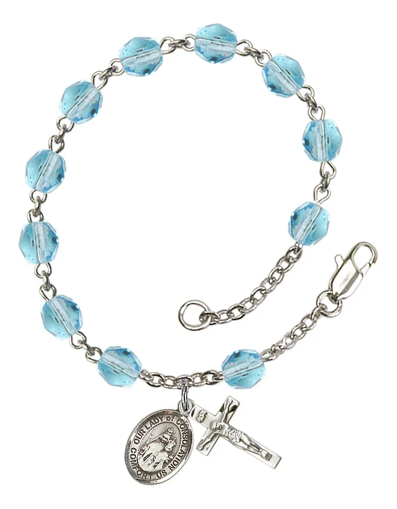 Our Lady of Consolation Custom Birthstone Rosary Bracelet