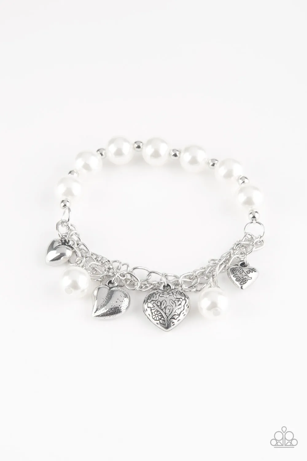 Paparazzi - More Amour - White Pearl Bracelet