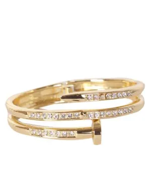 Patterned Crystal Bracelet- Gold