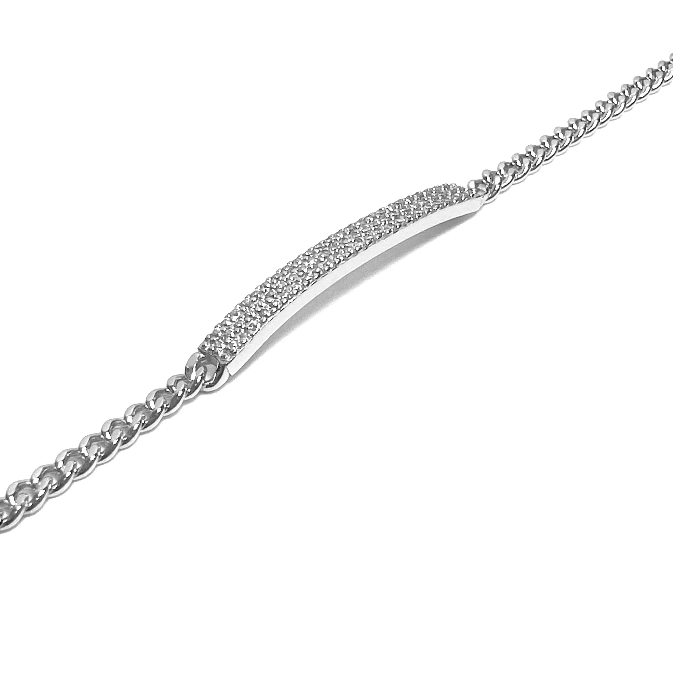 Pave Bar Tag Curb Bracelet