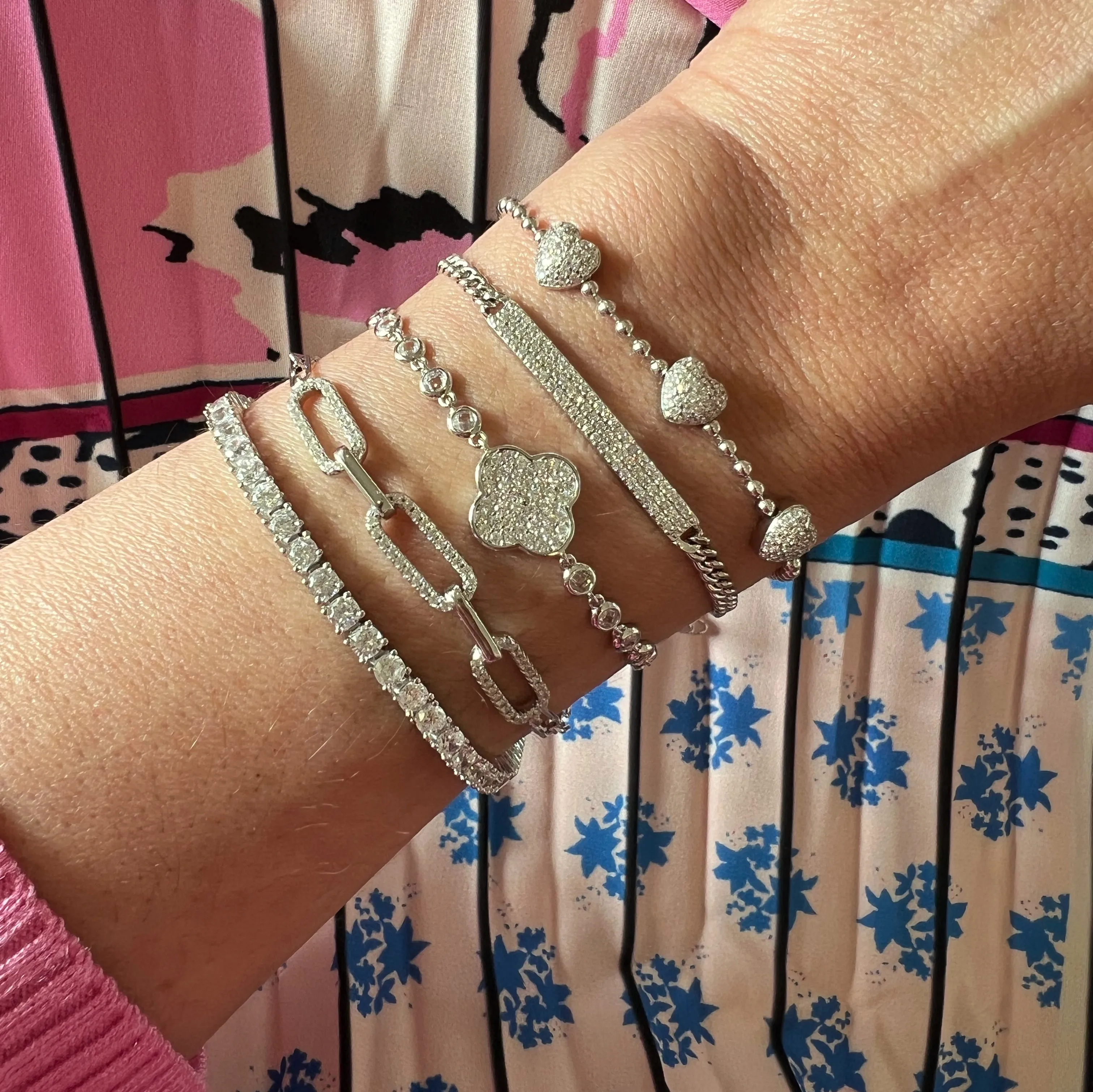 Pave Bar Tag Curb Bracelet