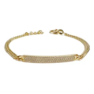 Pave Bar Tag Curb Bracelet