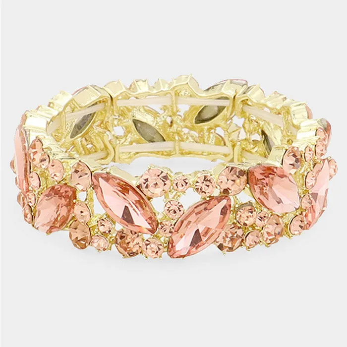 Peach Crystal Stretch Bracelet  | 423633