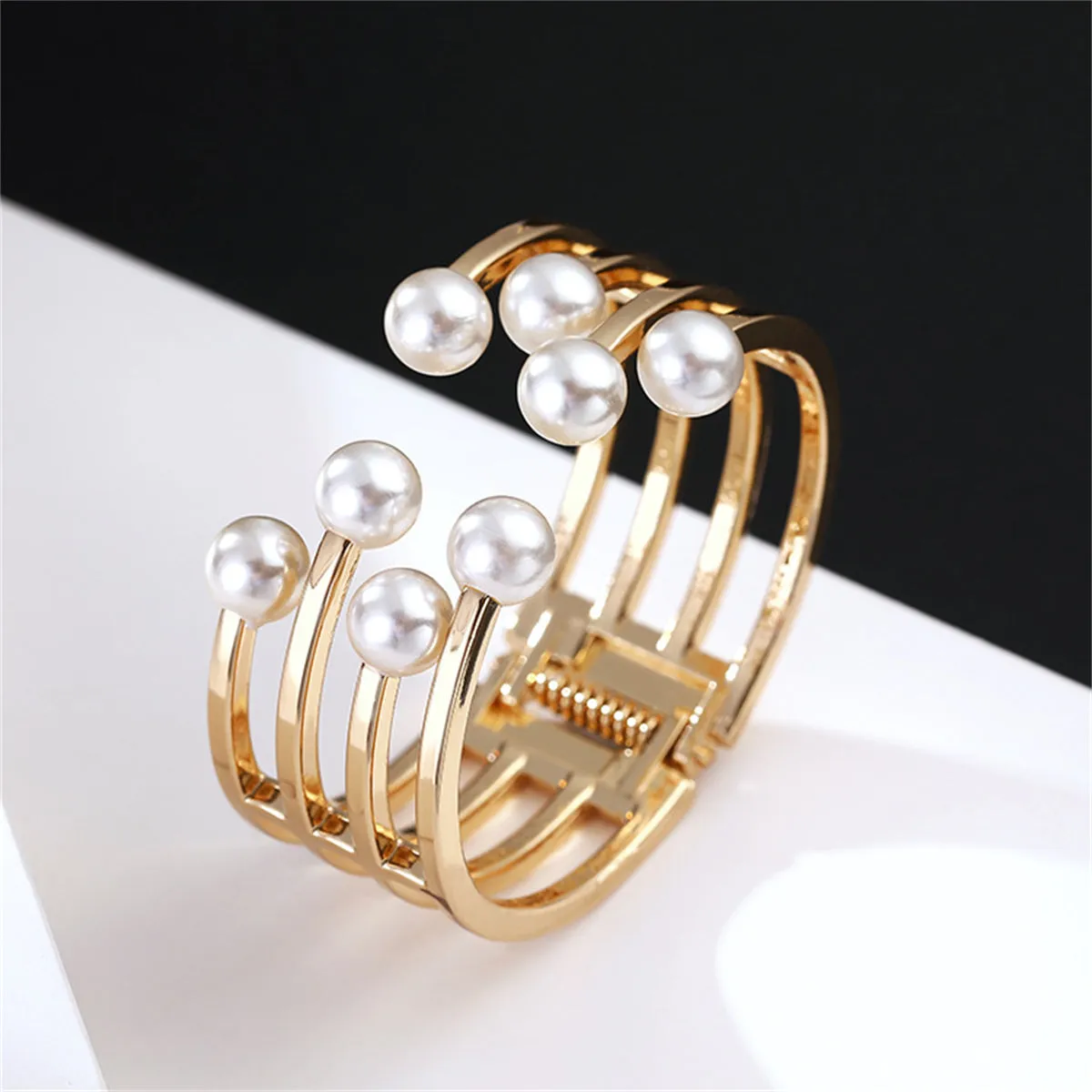 Pearl & 18K Gold-Plated Cuff