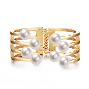 Pearl & 18K Gold-Plated Cuff