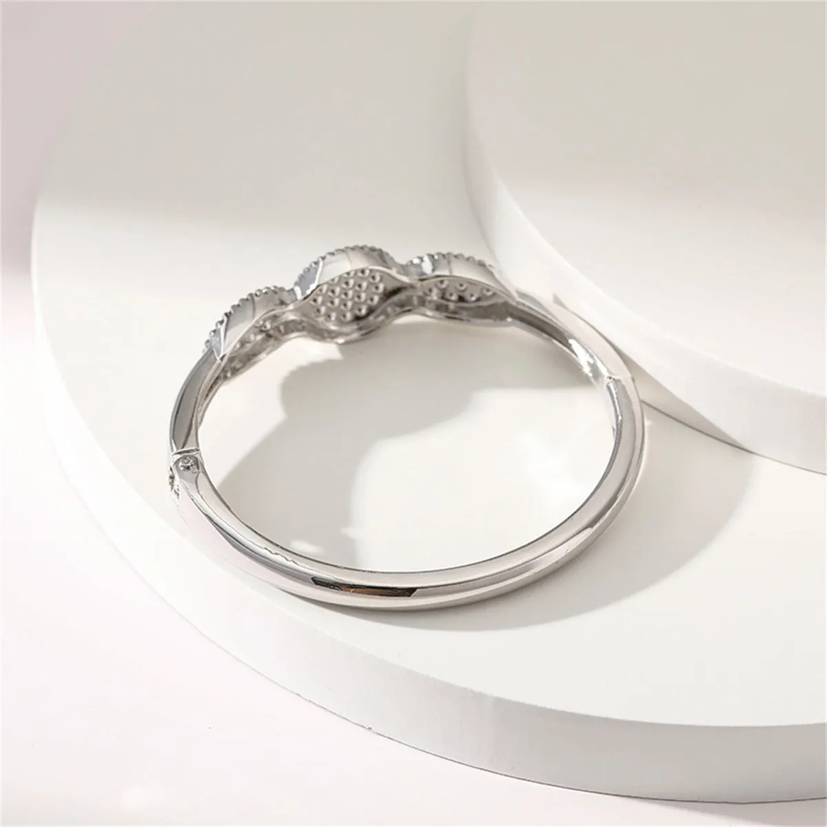 Pearl & Cubic Zirconia Silver-Plated Bangle