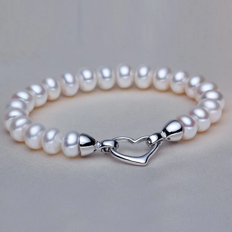Pearl Jewelry Real Natural Freshwater Pearl Bracelet For Women White Purple Pink Pearls