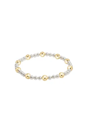 Pearl Sincerity Pattern 4mm Bead Bracelet - 6mm Gold