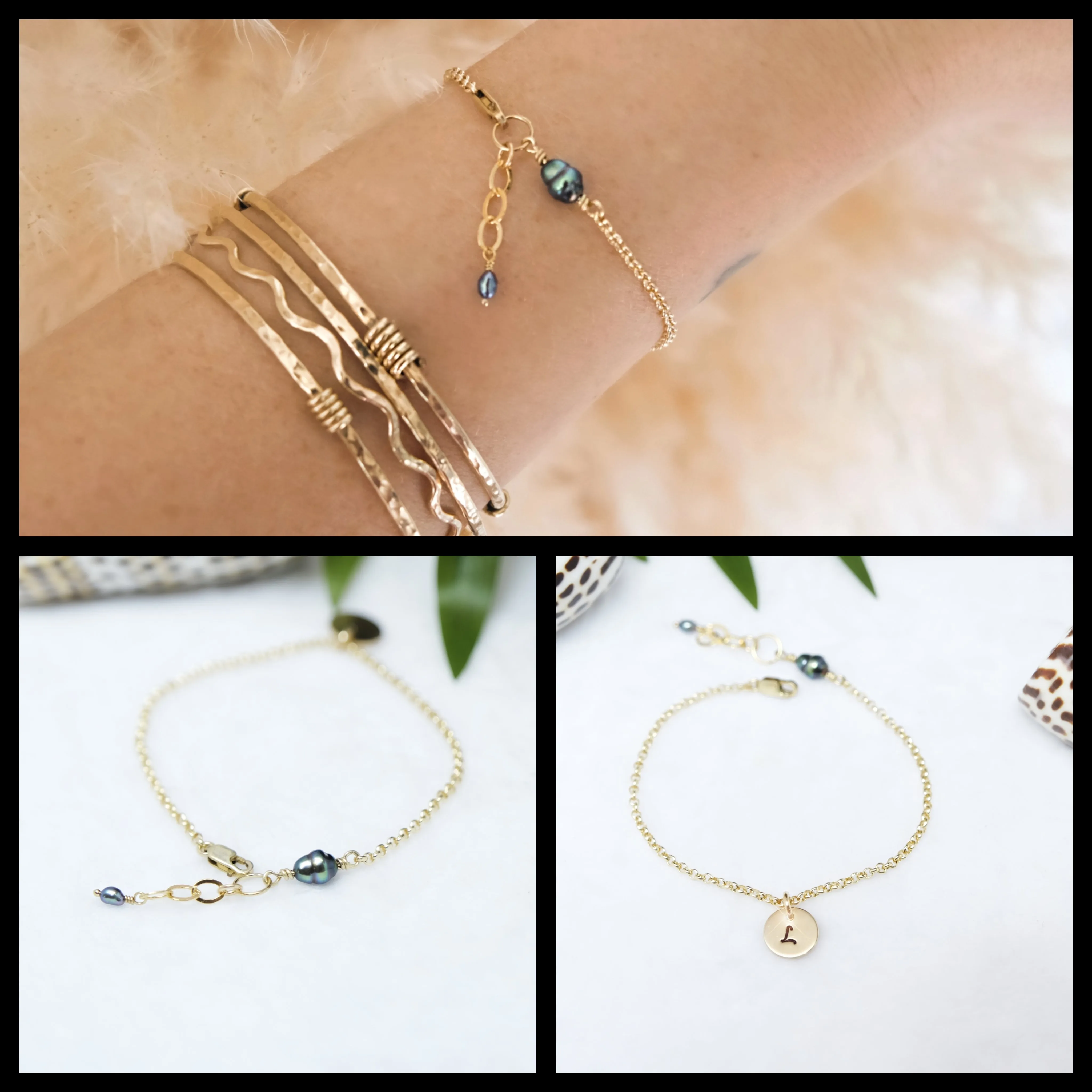 Personalised Keshi Pearl Charm Bracelet