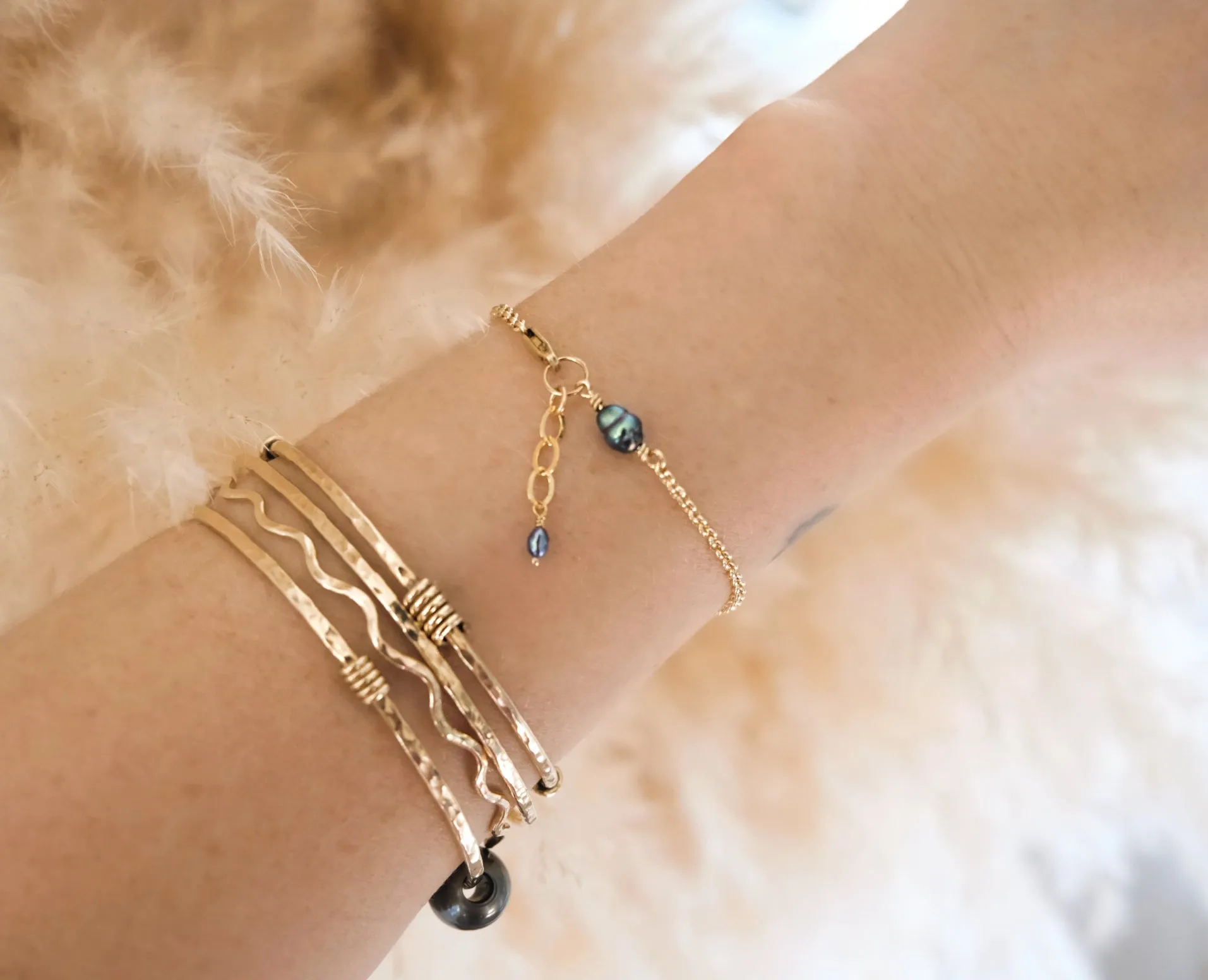 Personalised Keshi Pearl Charm Bracelet