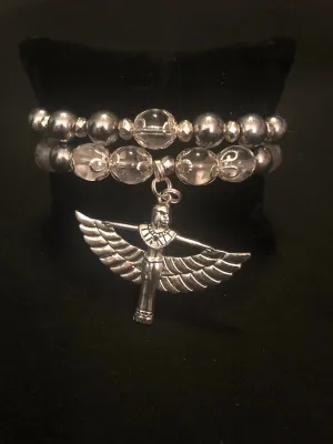 Pharaoh Stack Clear Quartz and Sliver
