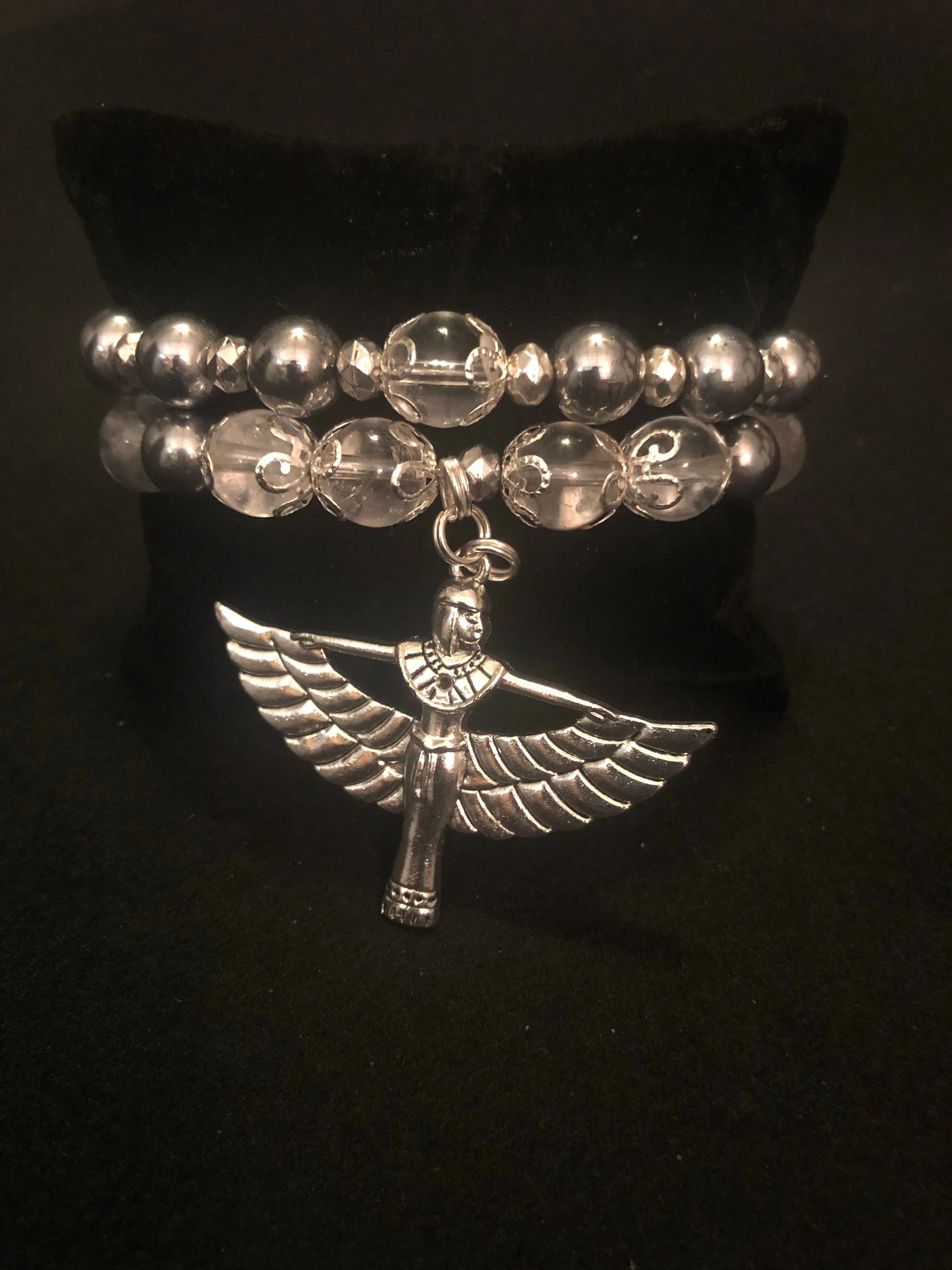 Pharaoh Stack Clear Quartz and Sliver