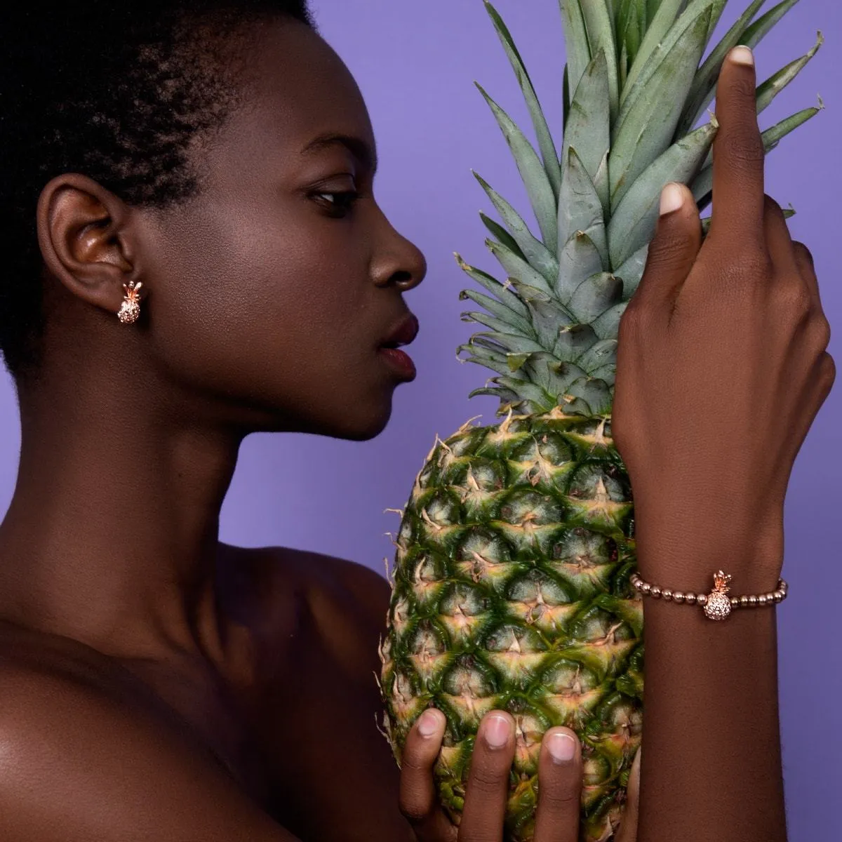 Piña Colada | 18k Rose Gold | Crystal Pineapple Bracelet