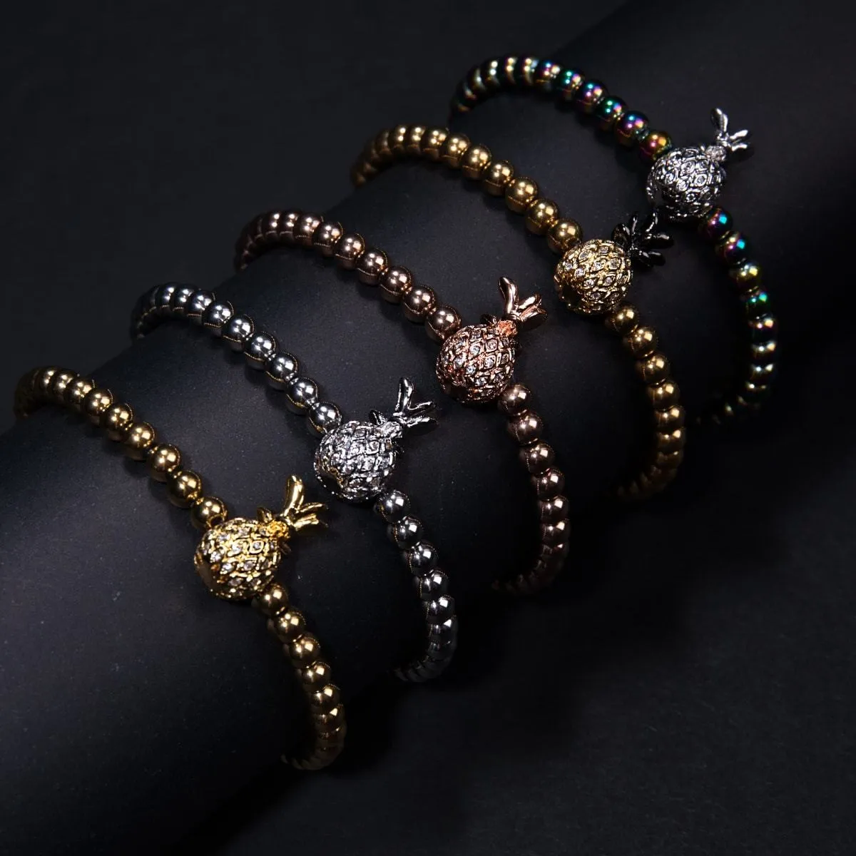 Piña Colada | 18k Rose Gold | Crystal Pineapple Bracelet