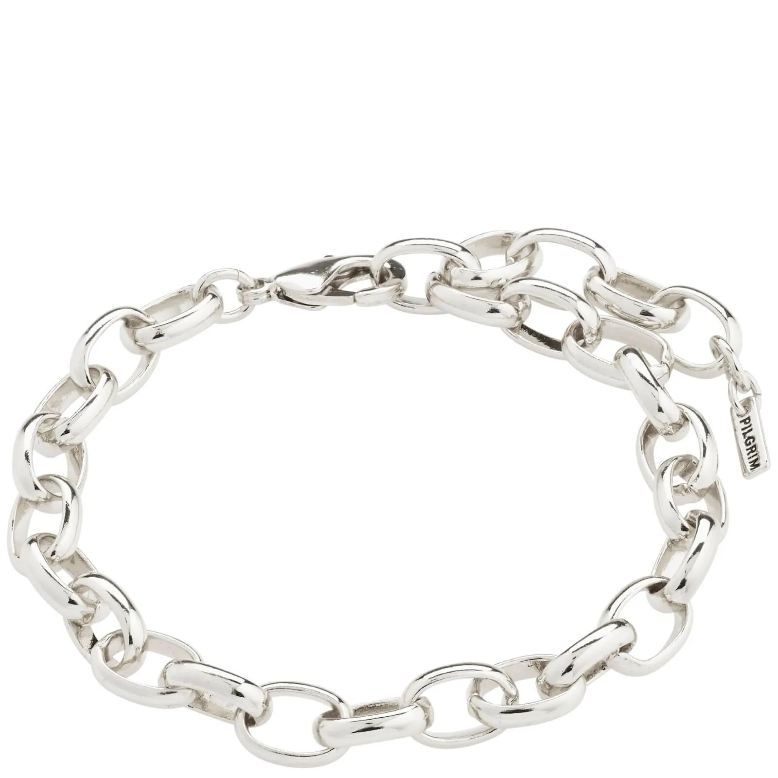 Pilgrim Silver Round Link Charm Bracelet