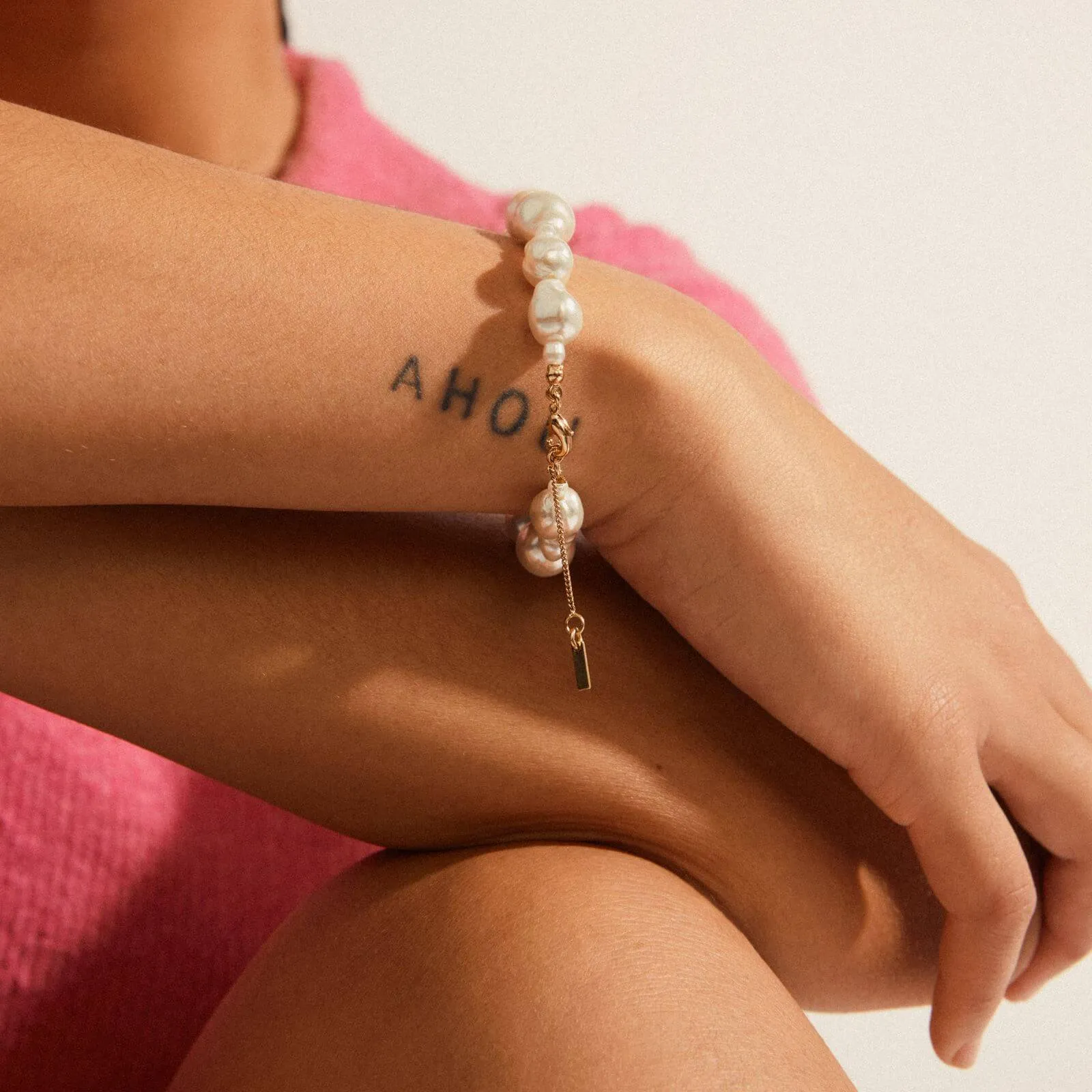 Pilgrim Willpower Pearl Gold Bracelet