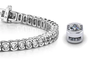Pillow Bezel Set Lab-Grown Diamond Tennis Bracelet with 12.60 ct.(finished) 4.5mm