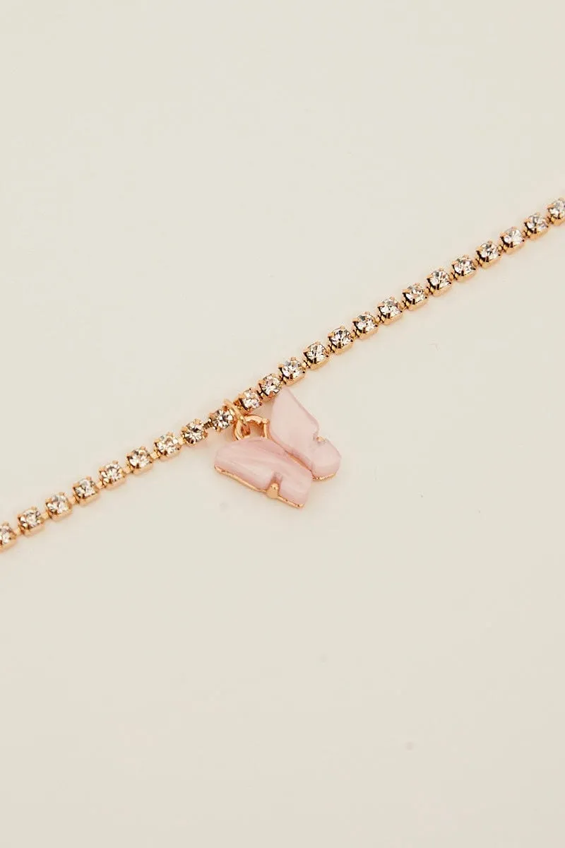 Pink Butterfly Charm Bracelets