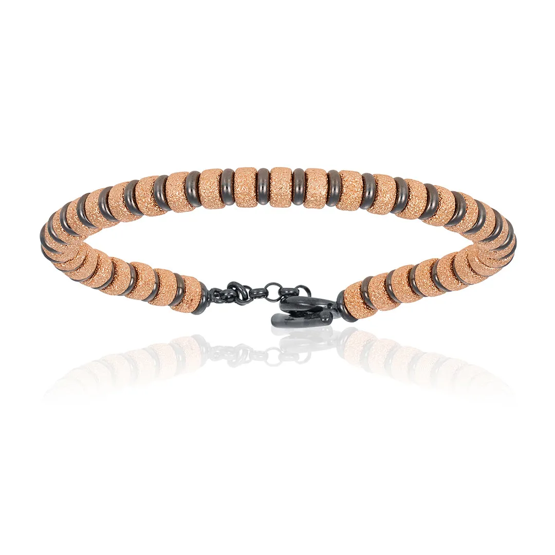 Pink Gold and Black Bracelet Combination