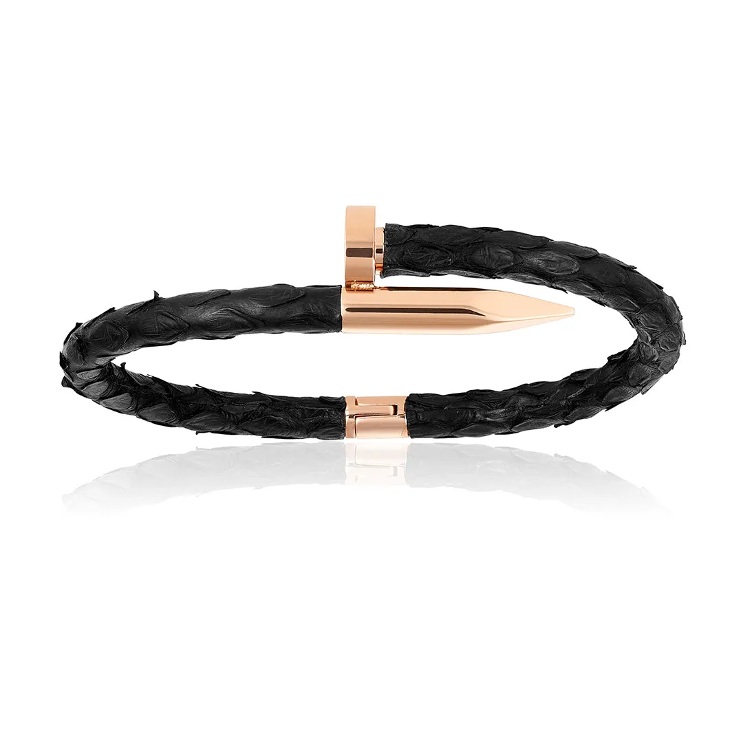 Pink Gold and Black Bracelet Combination