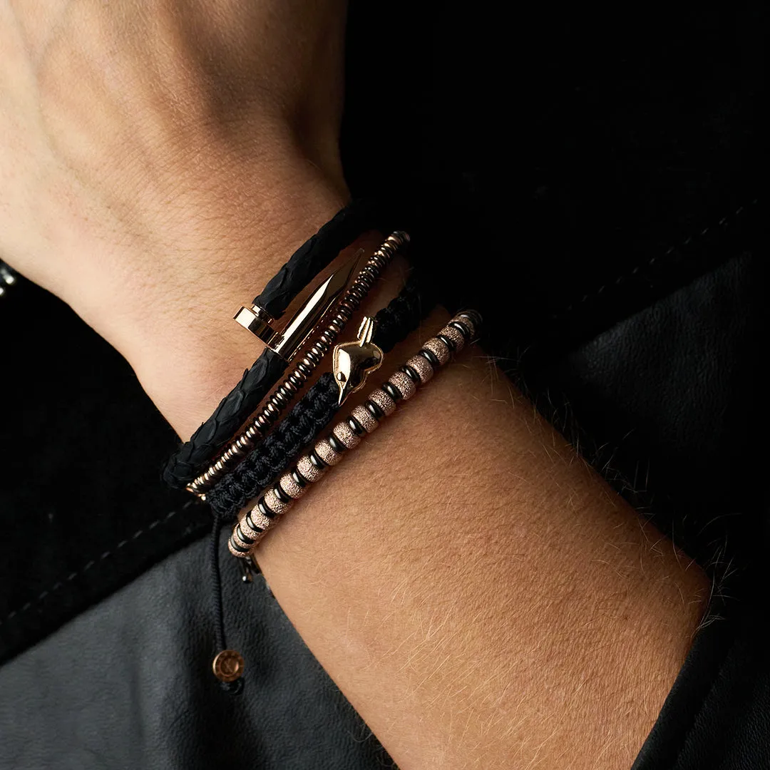 Pink Gold and Black Bracelet Combination