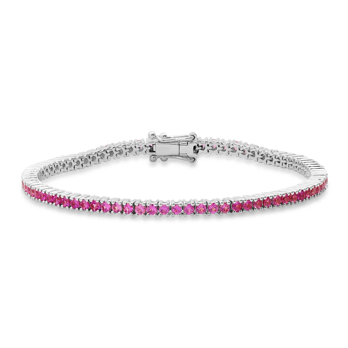 Pink Sapphire Classic Tennis Bracelet