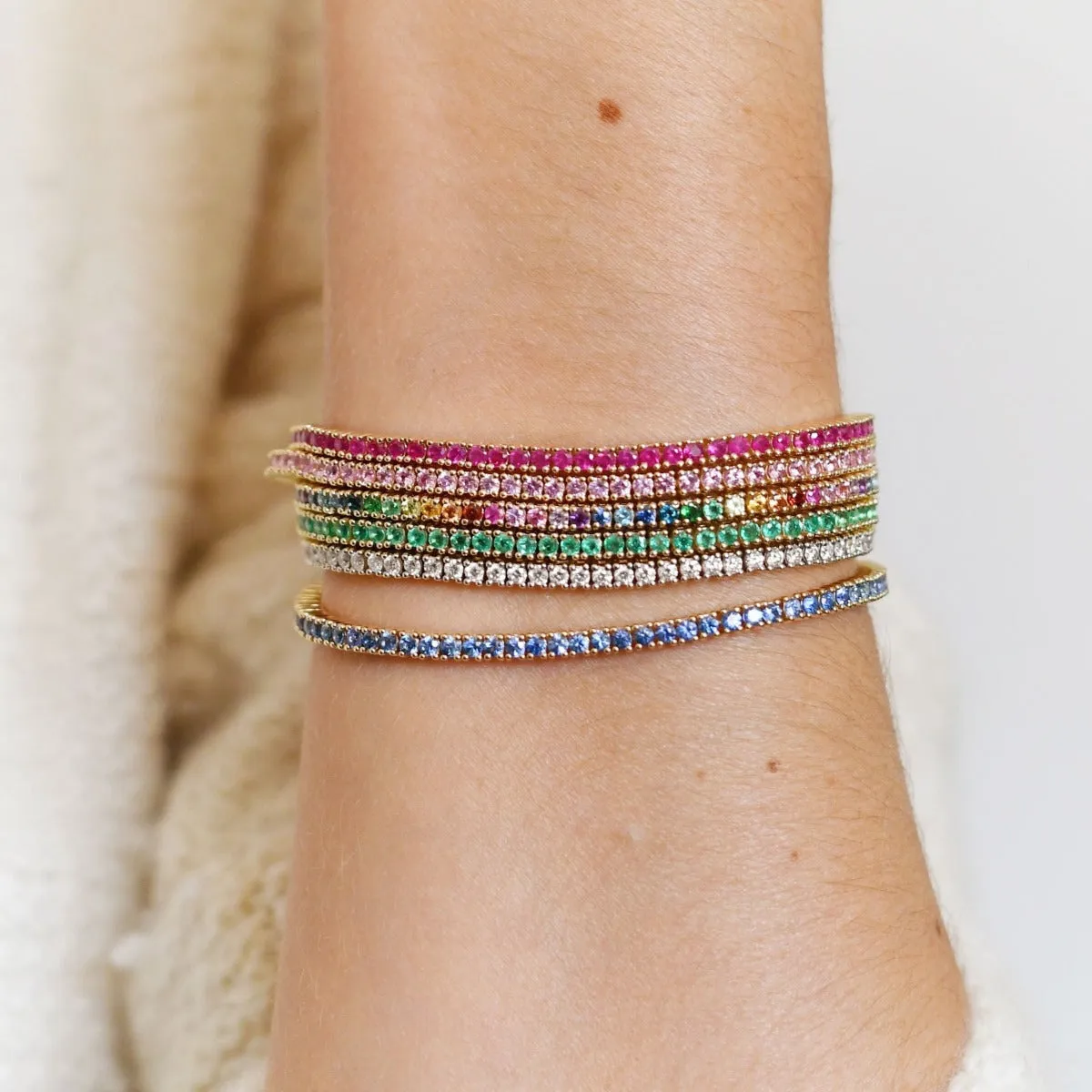 Pink Sapphire Classic Tennis Bracelet