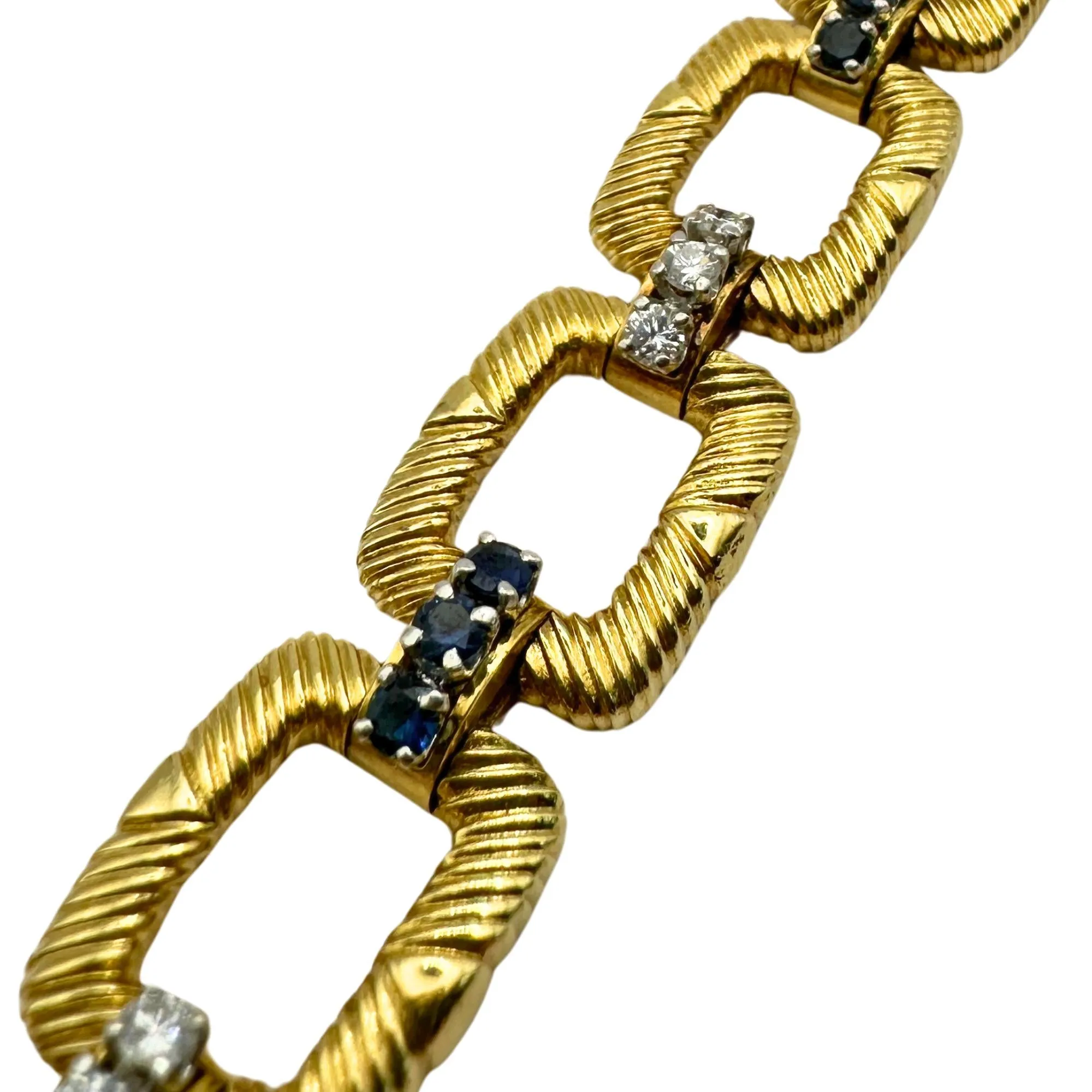 Platinum and 18k 1960's Cartier Diamond and Sapphire Bracelet