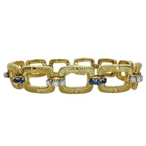 Platinum and 18k 1960's Cartier Diamond and Sapphire Bracelet