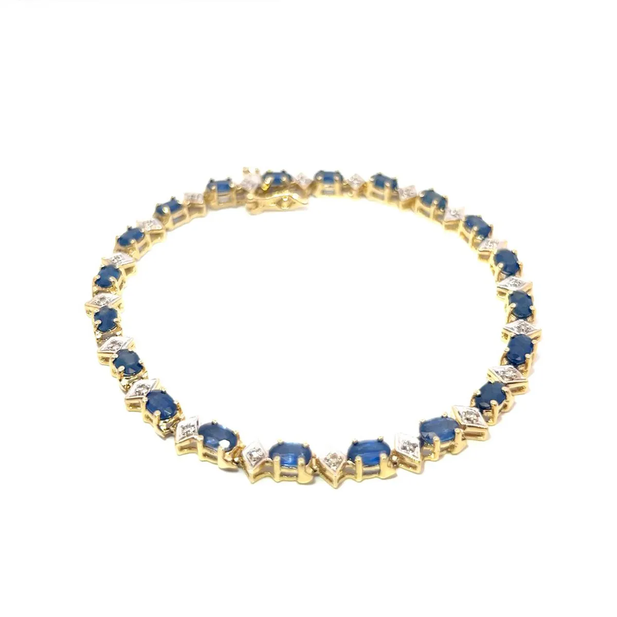 Pre-Owned Blue Sapphire and Diamond Bracelet