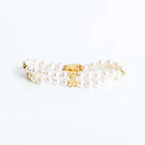 Pre-Owned Mikimoto Pearl and Diamond Bracelet