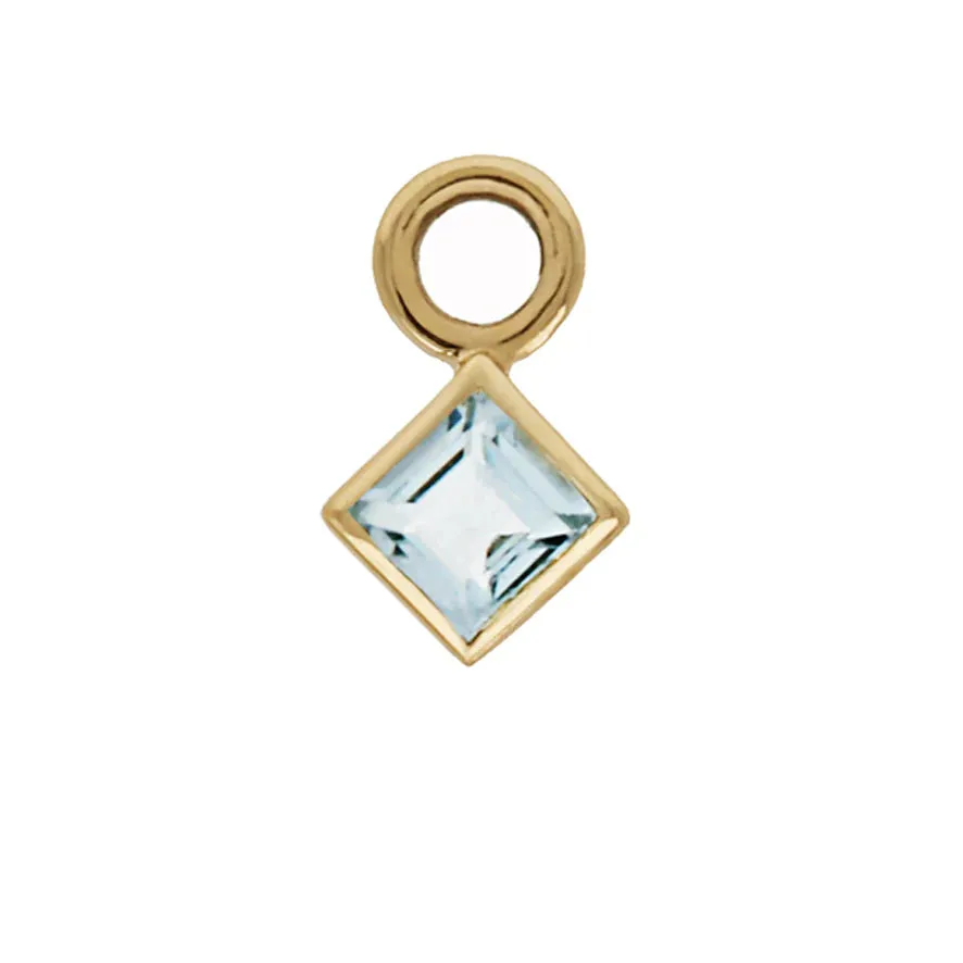 Princess Cut Gemstone Charm