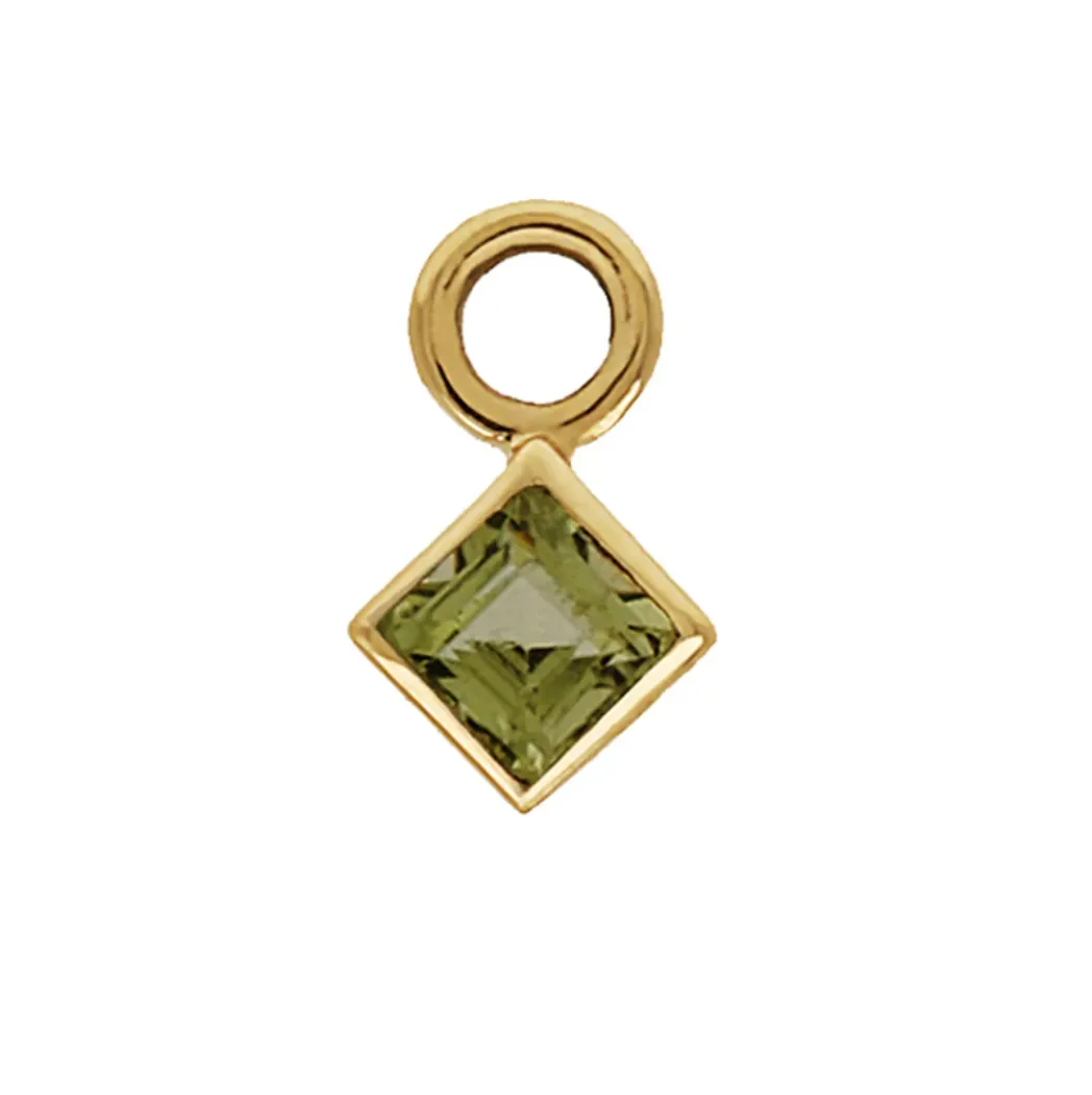 Princess Cut Gemstone Charm