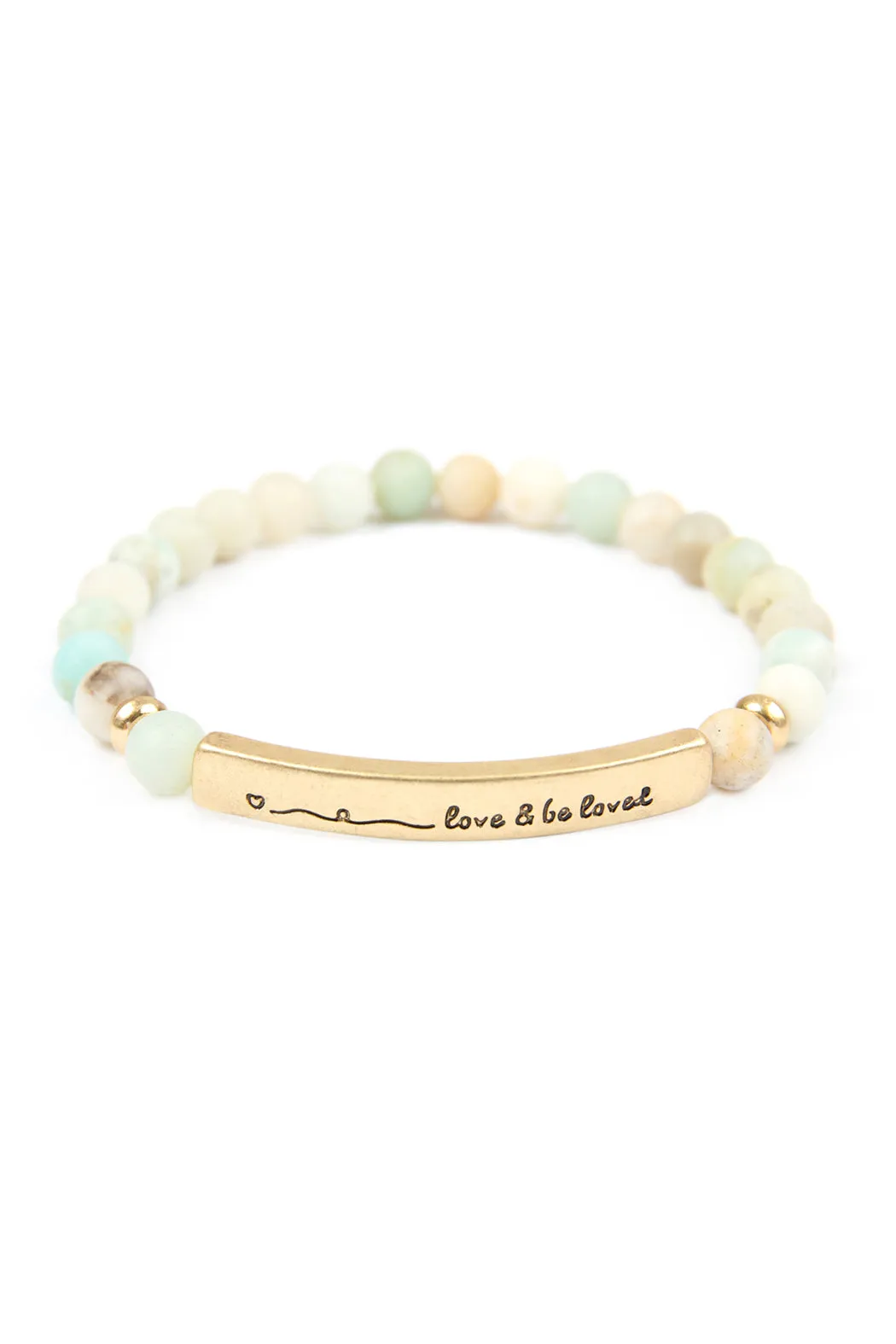 "LOVE AND BE LOVED" NATURAL STONE STRETCH BRACELET