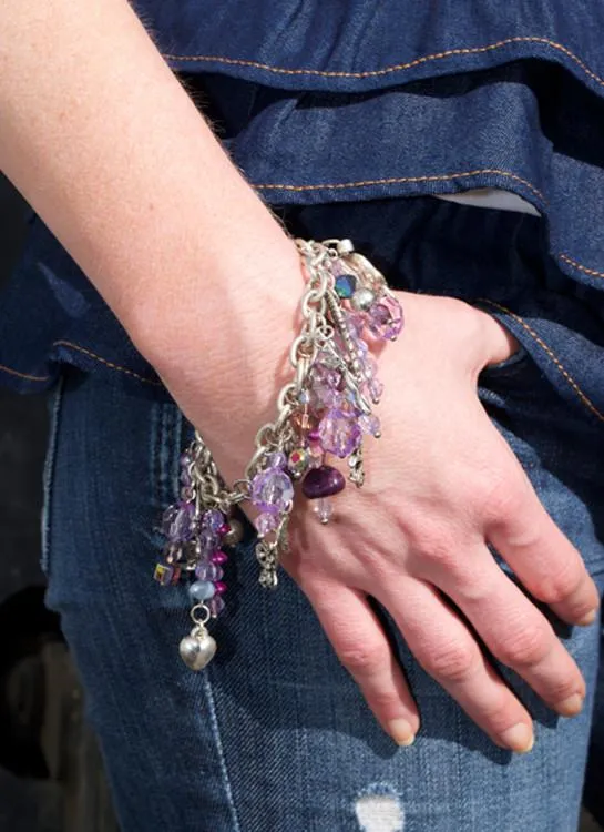 "Pink Gypsy Charm Bracelet"