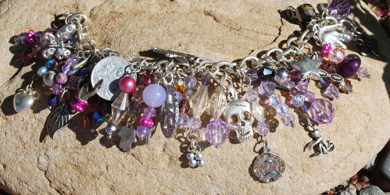 "Pink Gypsy Charm Bracelet"