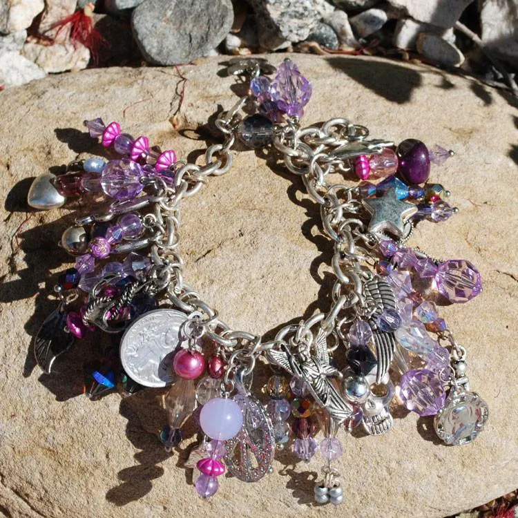 "Pink Gypsy Charm Bracelet"