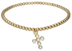 RACHEL | Pearl Cross Ball bead Bracelet