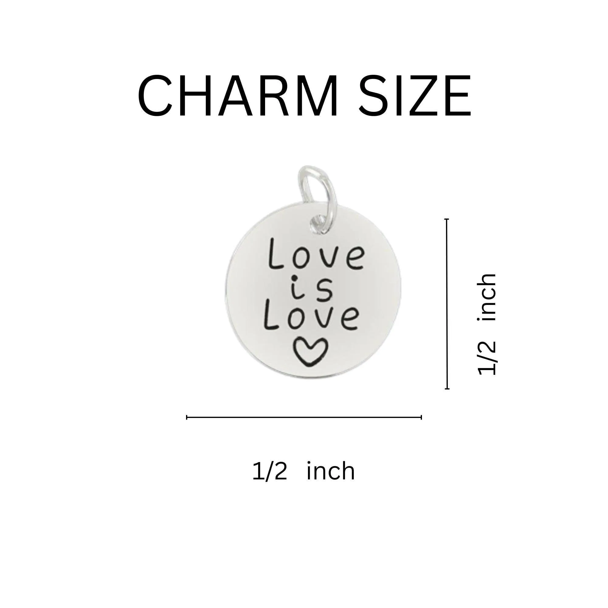Rainbow Heart Love Is Love Retractable Charm Bracelet | Pride Jewelry Collection