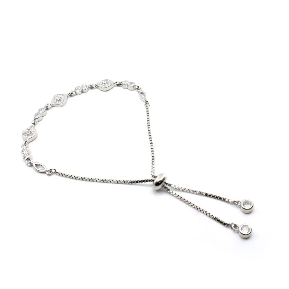 Real 925 Sterling Silver platinum finish Bracelet for Girls