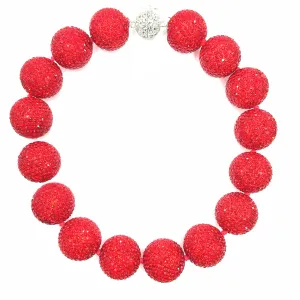 Red Crystal Sphere Statement Necklace