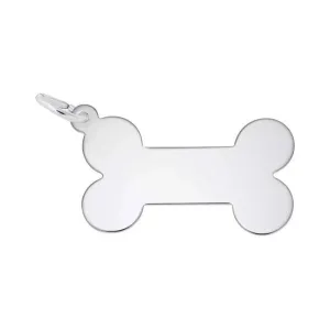 Rembrandt Charms Sterling Silver Rhodium or Gold Plated Dog Bone Pendant