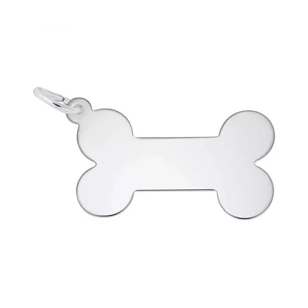 Rembrandt Charms Sterling Silver Rhodium or Gold Plated Dog Bone Pendant