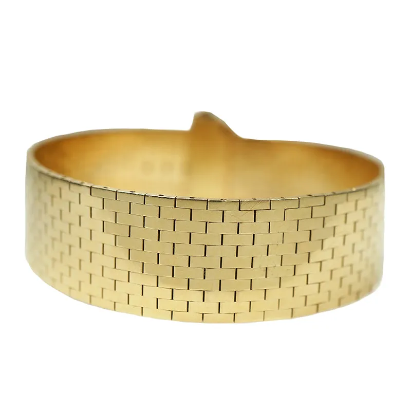 Retro Gold and Platinum Buckle Bracelet Rubies and Diamonds