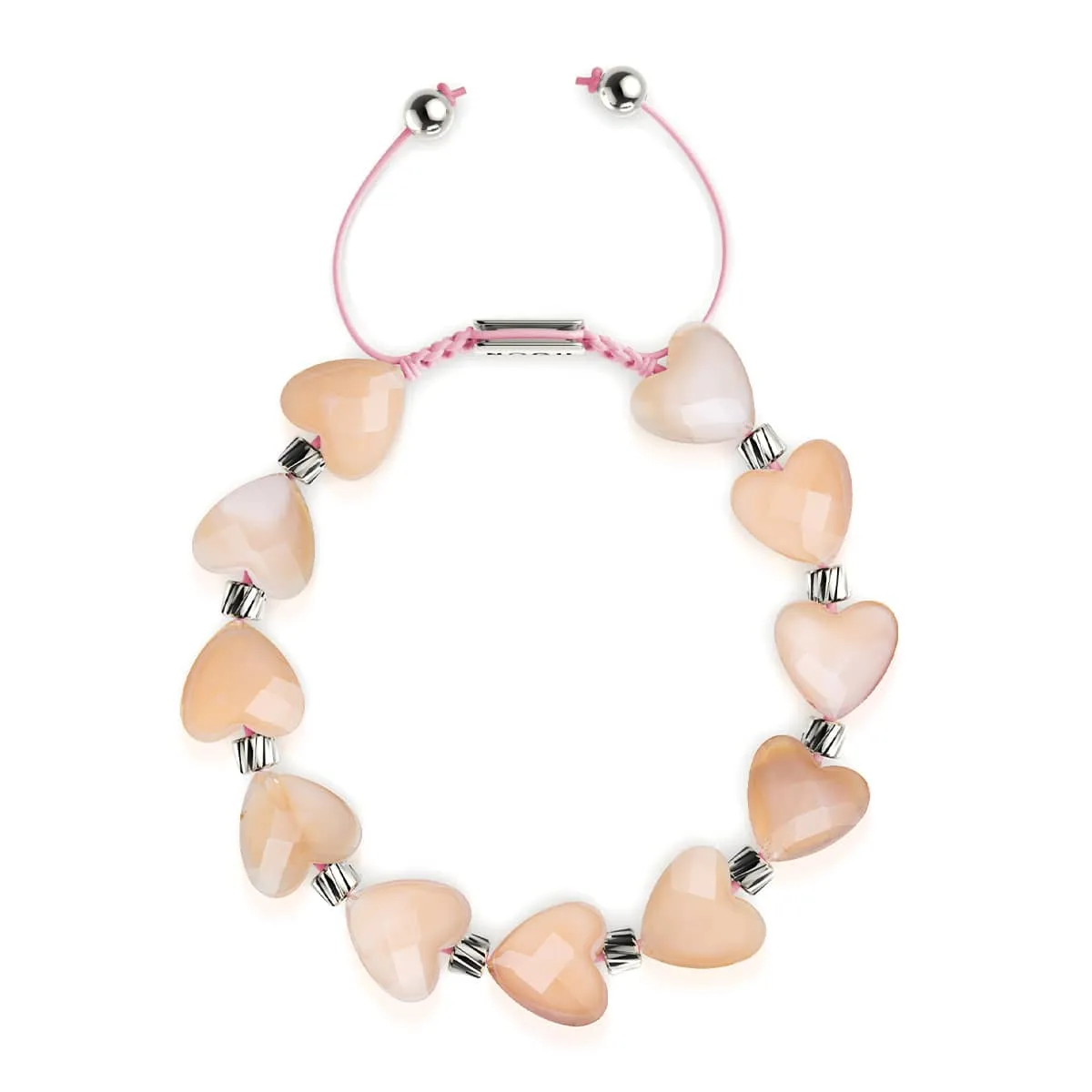Rosé Heartstring | Crystal Macrame Bracelet